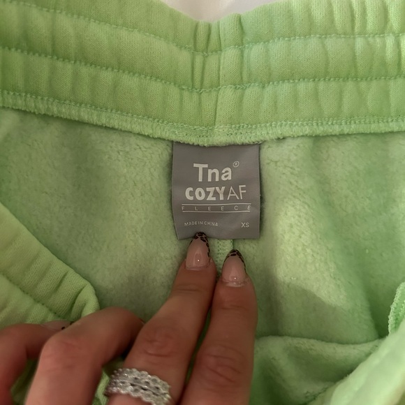 TNA “cozy af” neon green sweats - Picture 2 of 2
